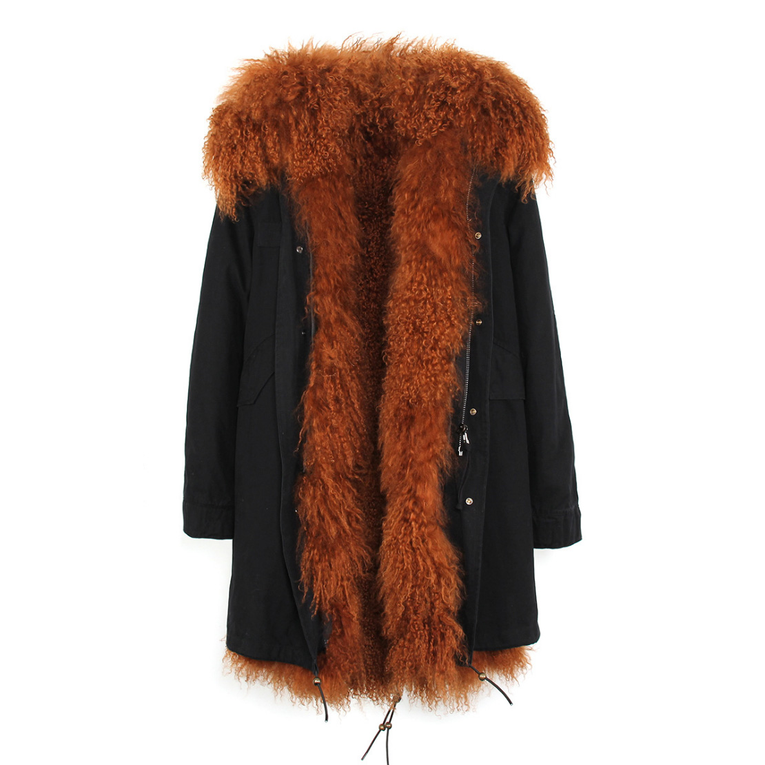 Tibet Sheep Fur Hooded Parka 119 Details 9