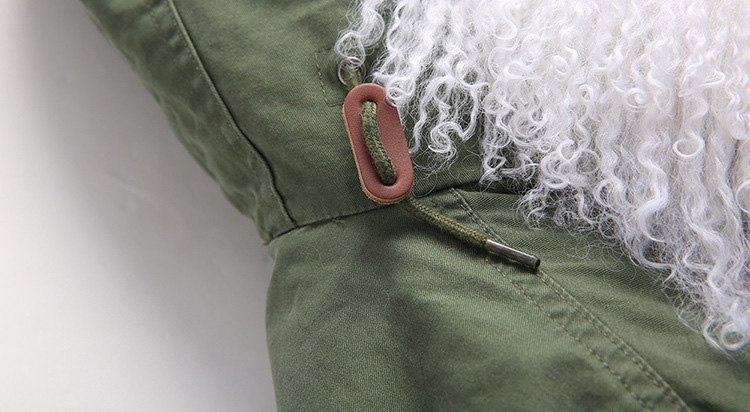 Tibet Sheep Fur Hooded Parka 119b Details 6