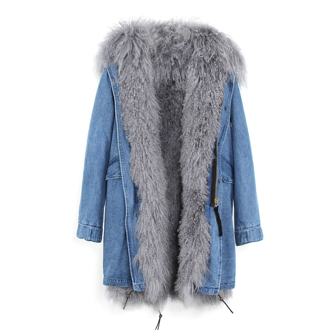 Tibet Sheep Fur Hooded Parka 119 Details 12