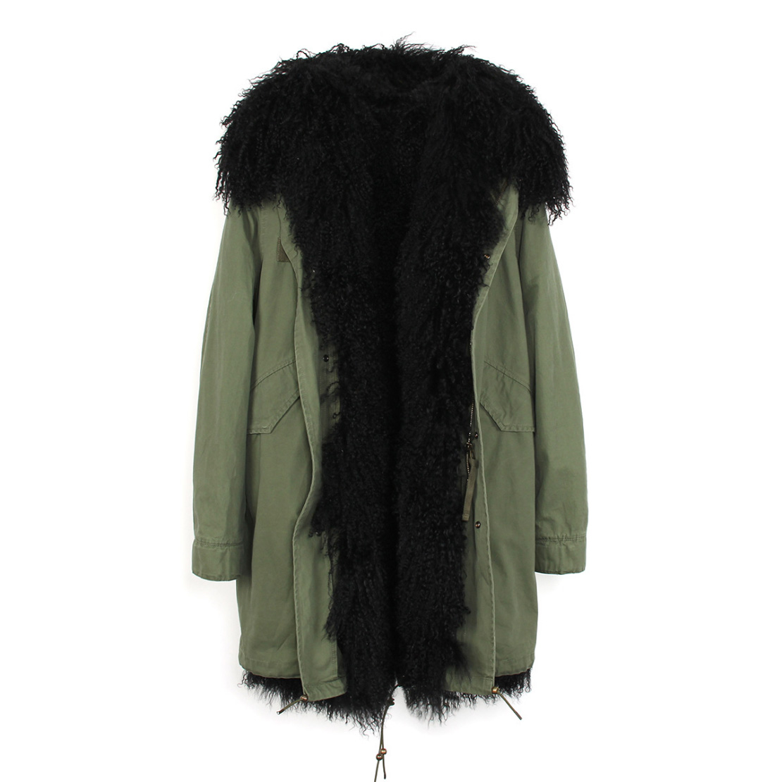 Tibet Sheep Fur Hooded Parka 119 Details 15