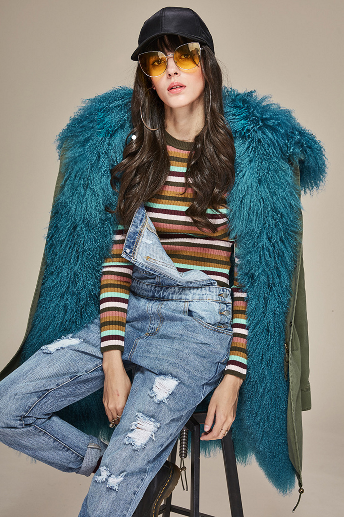 Tibet Sheep Fur Hooded Parka 119b Details 2