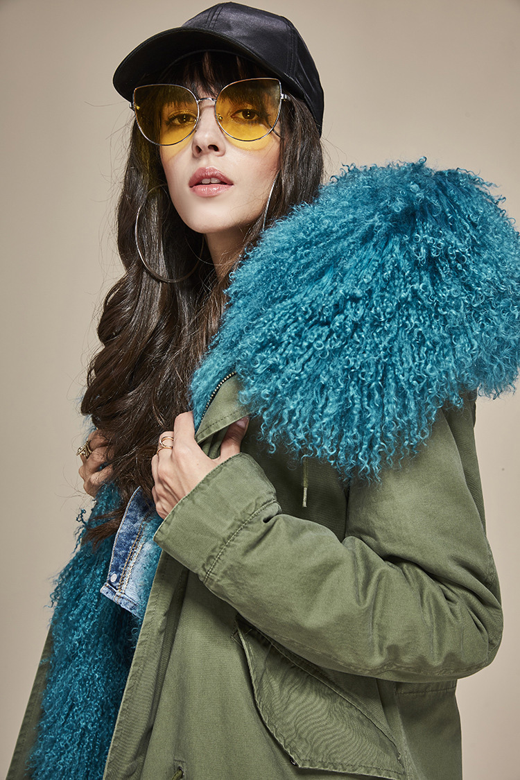 Tibet Sheep Fur Hooded Parka 119b Details 1
