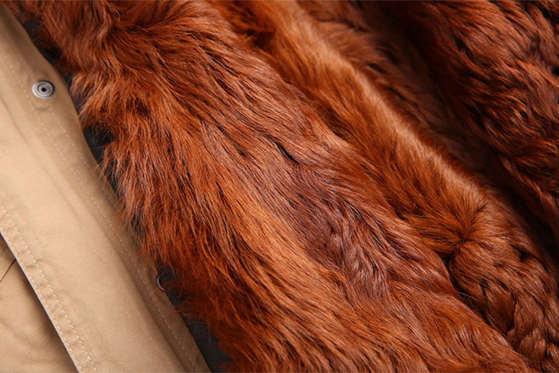 Tibet Sheep Fur Trimmed Hooded Parka with Lamb Fur Liner 126 Details 6