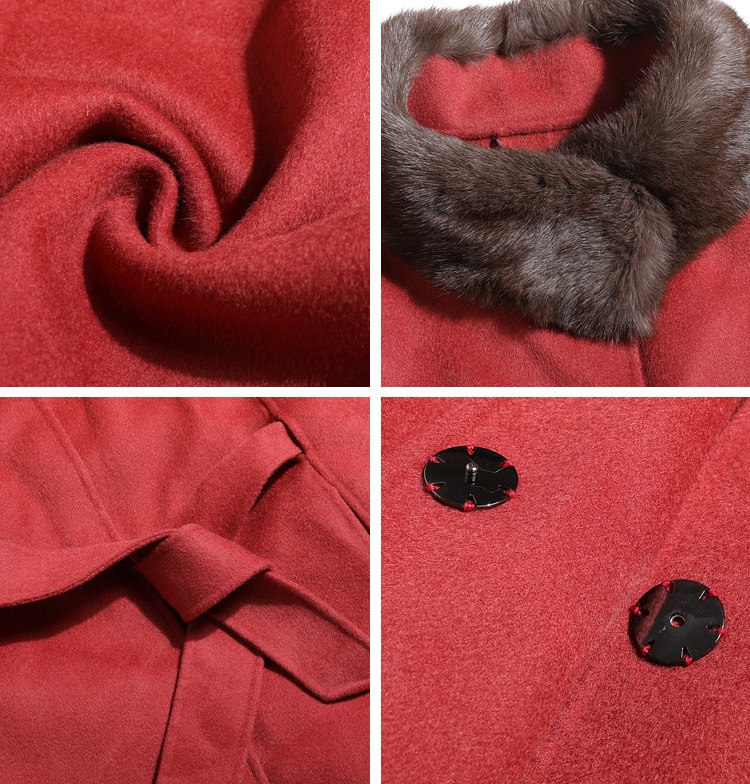 Fox Fur Trimmed Cashmere Poncho 338-1