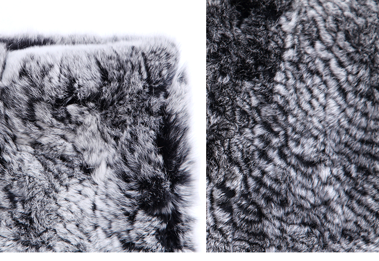 Knitted Rex Rabbit Fur Neck Warmer ffscarr09-Details_05