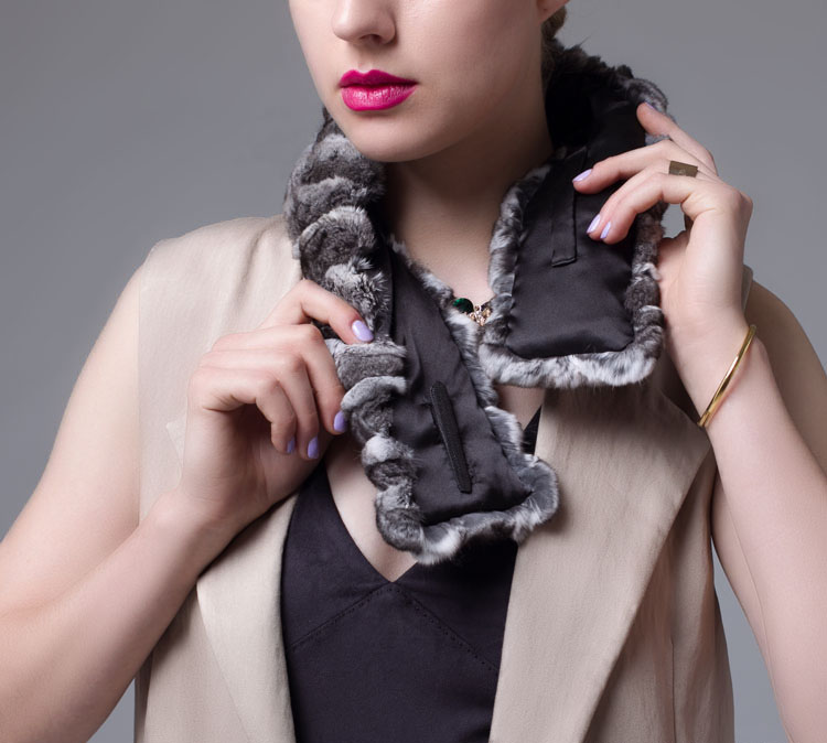 Chinchilla Fur Scarf, Collar 674 Deatails_1