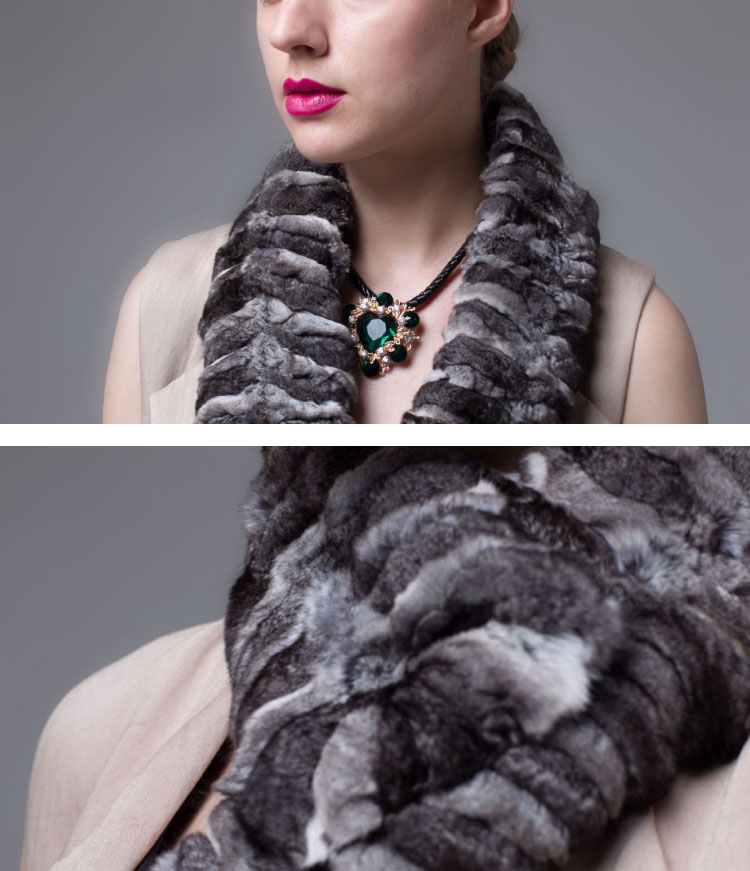 Chinchilla Fur Scarf, Collar 674 Deatails_1