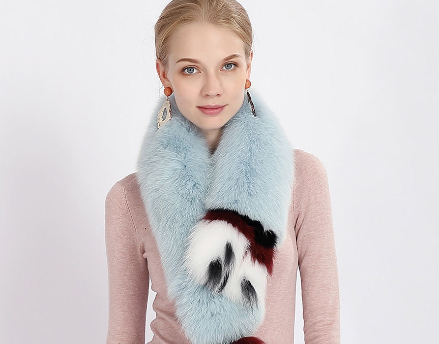 Tailed Fox Fur Scarf 367-1