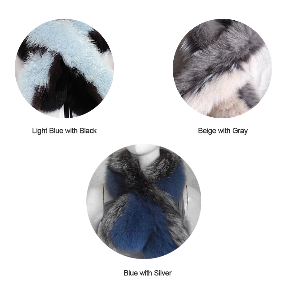 Two-tone Fox Fur Scarf 368-1