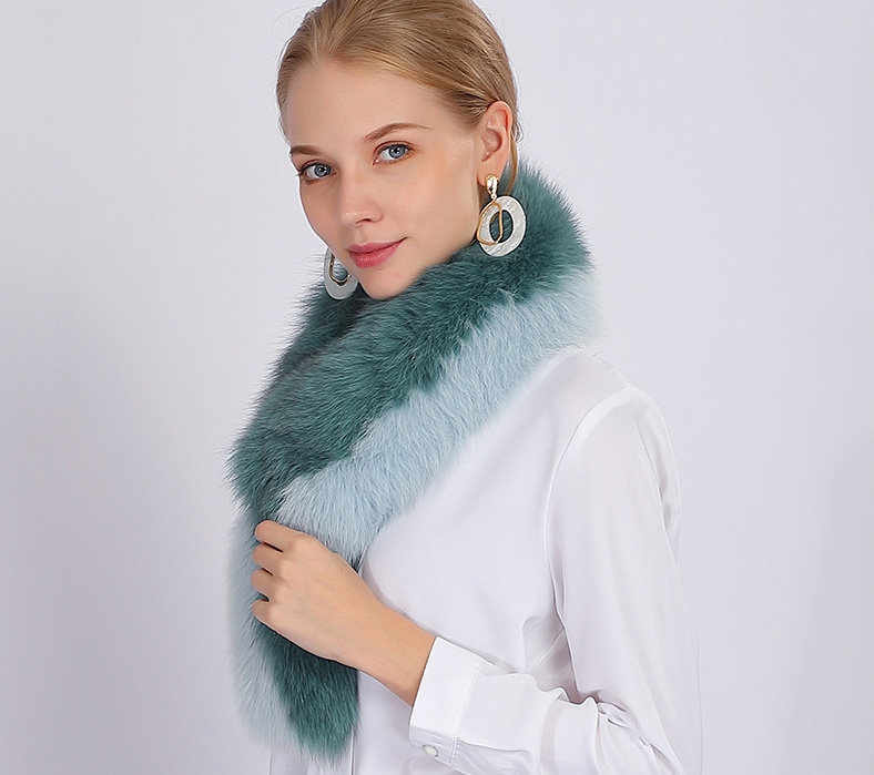Two-tone Fox Fur Scarf 370-6