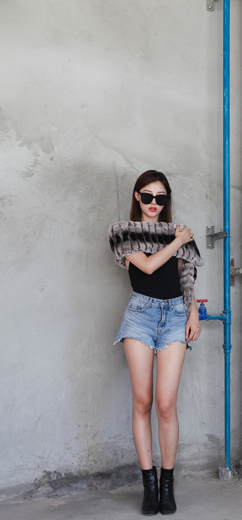 Rex Rabbit Fur Scarf 837b Details 1