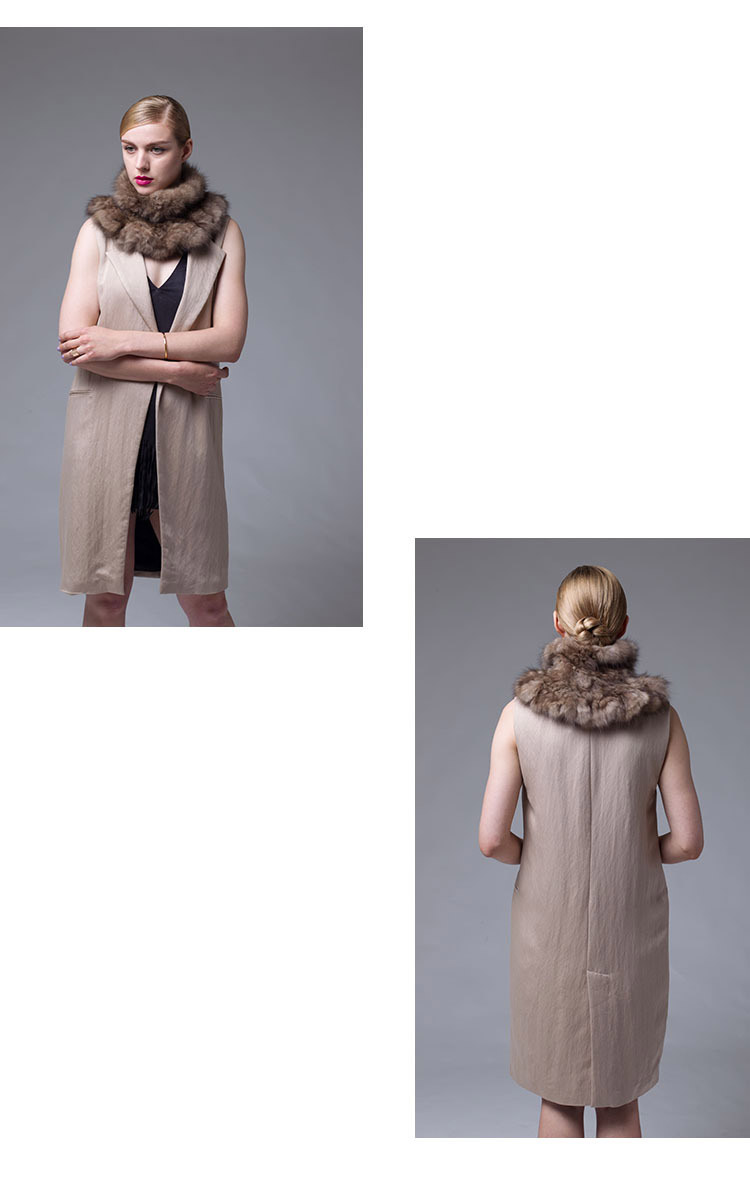 Knitted Sable Fur Neck Warmer Scarf 035 Details 4
