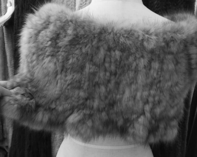 Knitted Sable Fur Neck Warmer Scarf 035 Details 3