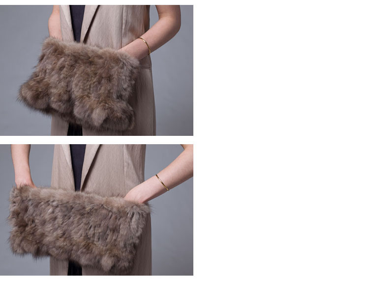 Knitted Sable Fur Neck Warmer Scarf 035 Details 6