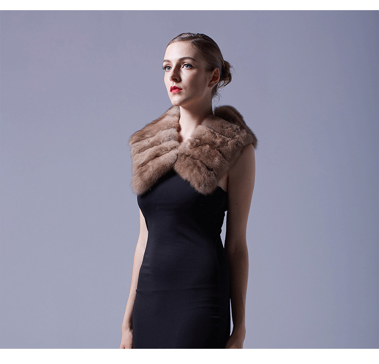 Sable Fur Scarf Bridal Capelet Neckwarmer 050 Details 3