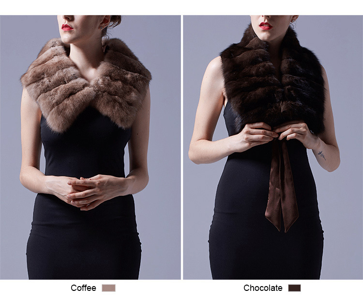 Sable Fur Scarf Bridal Capelet Neckwarmer 050 Details 1