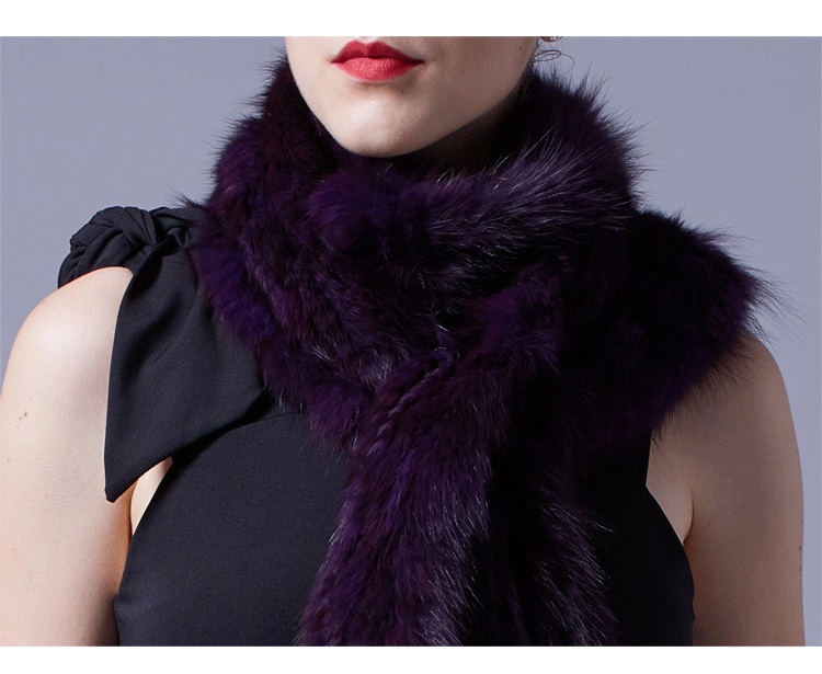 Knitted Sable Fur Scarf 066 Details 3