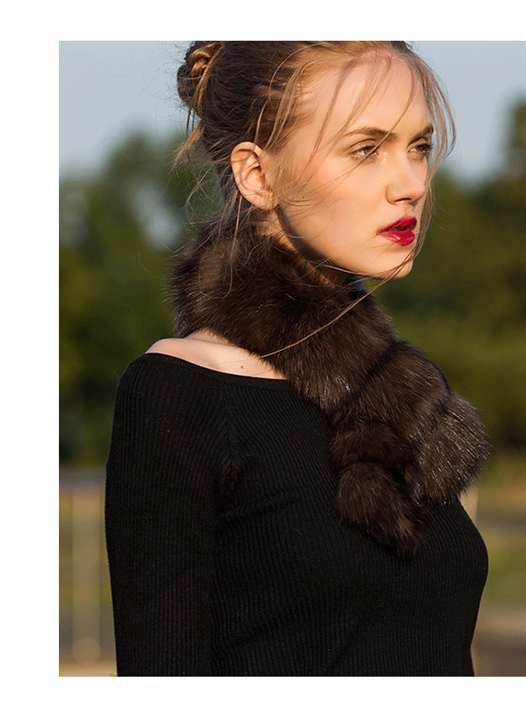 Sable Fur Scarf 071 Details 8