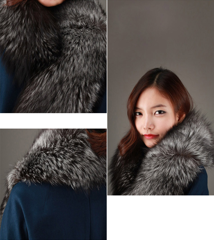 Silver Fox Fur Shawl 829 Details 1