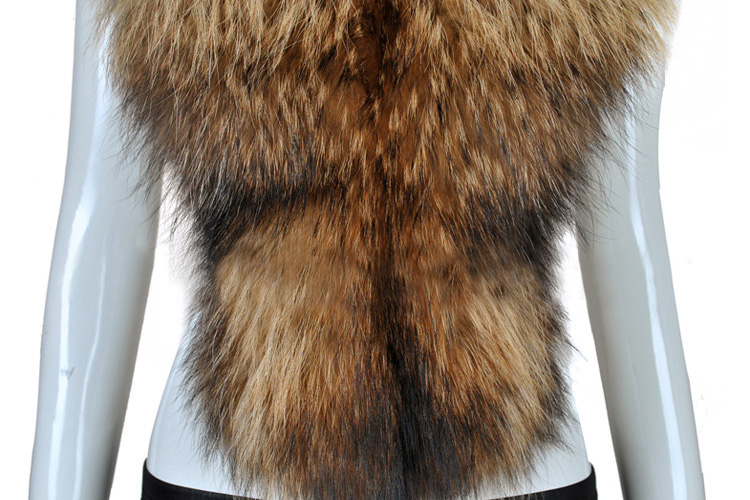 Raccoon Fur Shawl 838 Brown 1