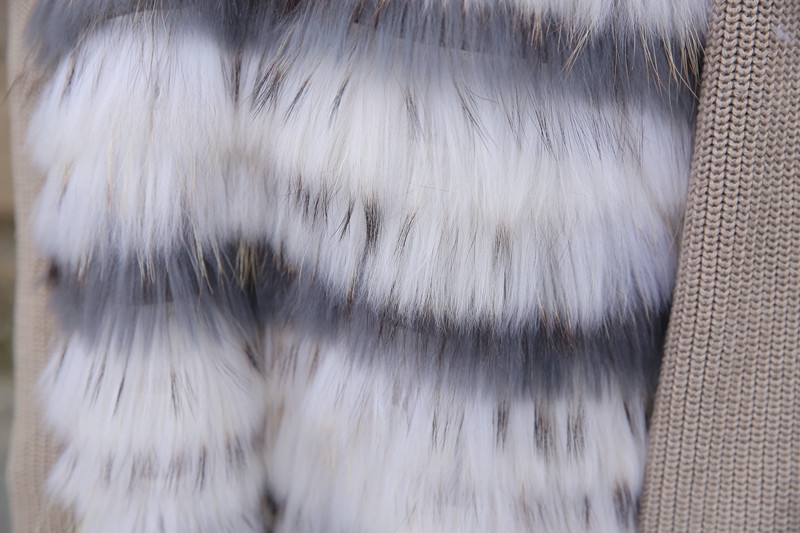Raccoon Fur Trimmed Sweater Coat 339-2