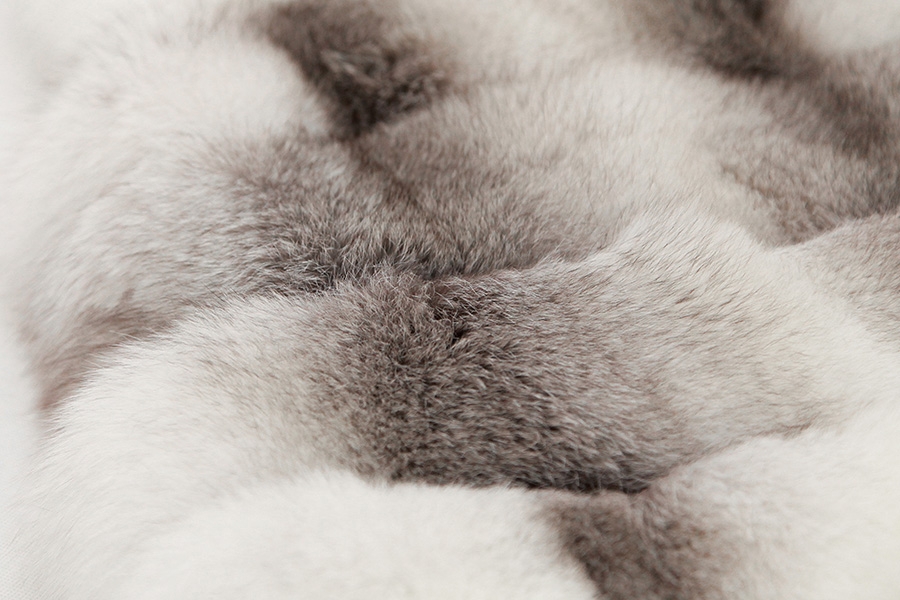 Shadow Blue Frost Fox Fur Hooded Vest 0003-13