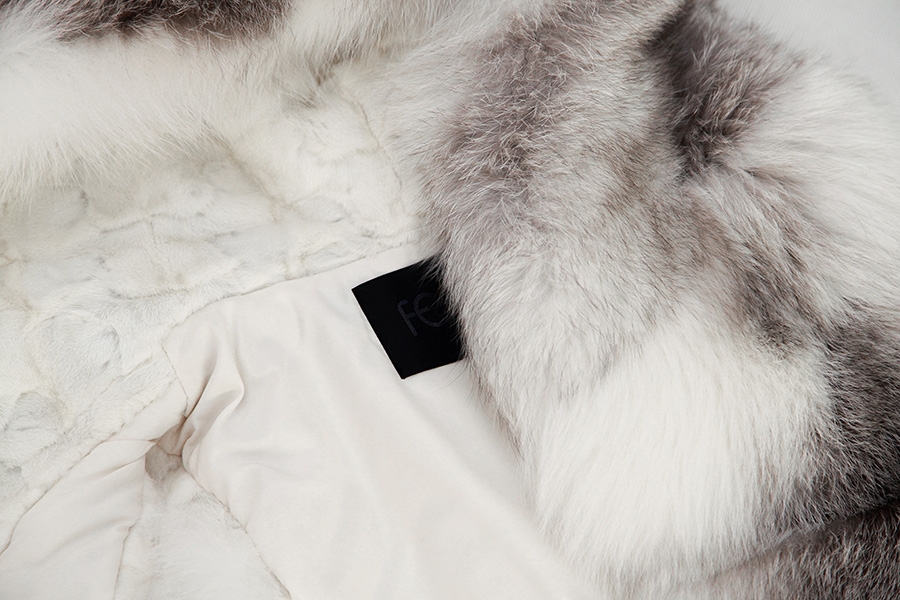 Shadow Blue Frost Fox Fur Hooded Vest 0003-11