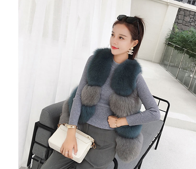 Two-tone Fox Fur Vest 0012-3
