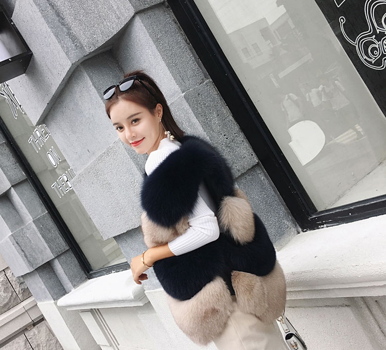 Two-tone Fox Fur Vest 0012-8
