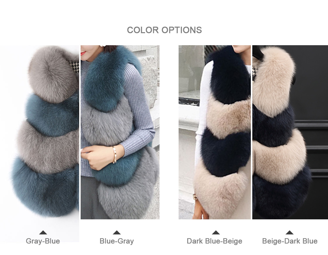 Two-tone Fox Fur Vest 0012-0