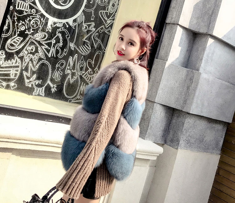 Two-tone Fox Fur Vest 0012-14