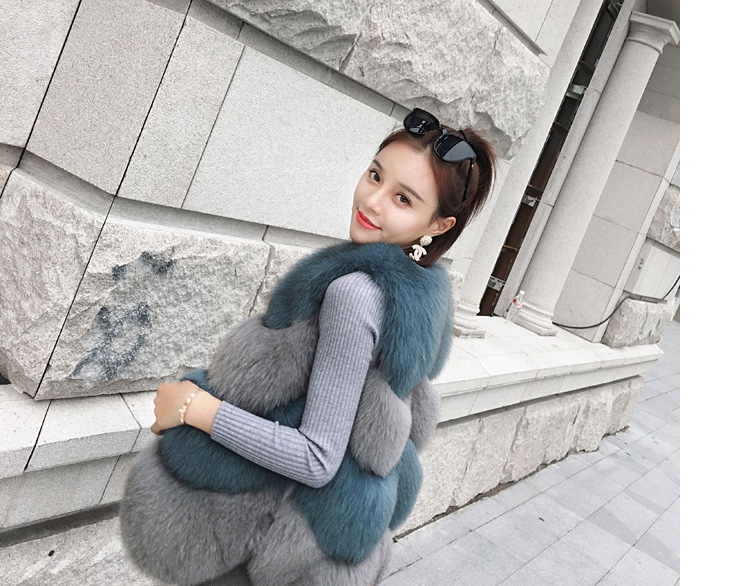 Two-tone Fox Fur Vest 0012-6