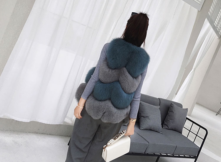 Two-tone Fox Fur Vest 0012-4