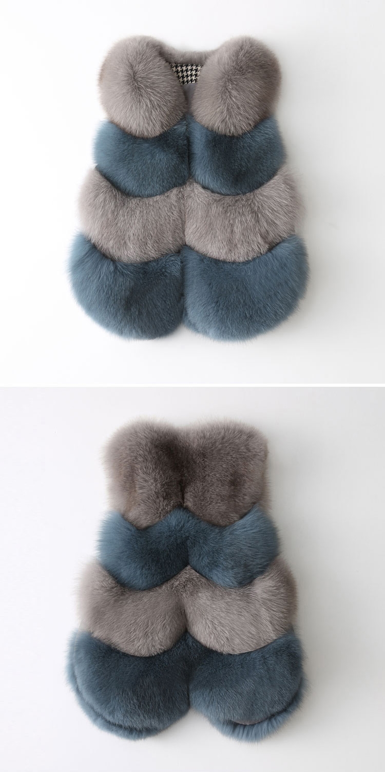 Two-tone Fox Fur Vest 0012-18