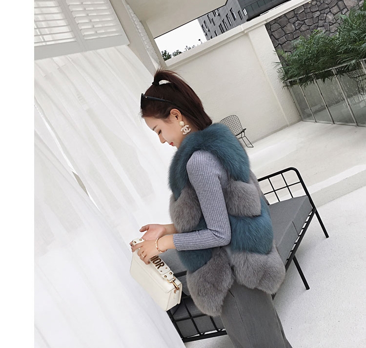 Two-tone Fox Fur Vest 0012-7