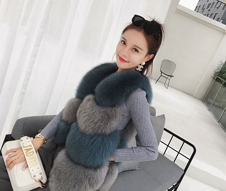 Two-tone Fox Fur Vest 0012-5