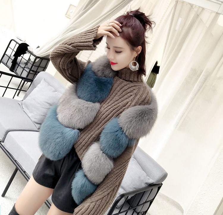 Two-tone Fox Fur Vest 0012-16