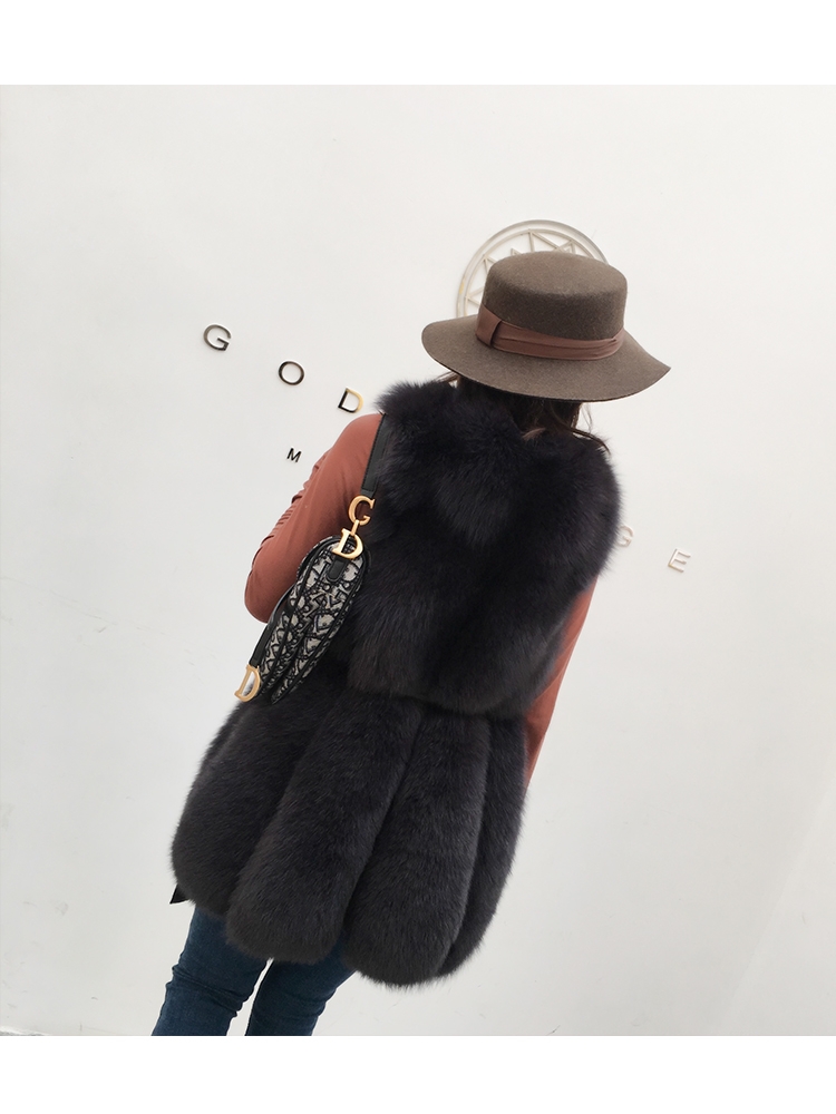 Leather Belt Fox Fur Vest 0032-13