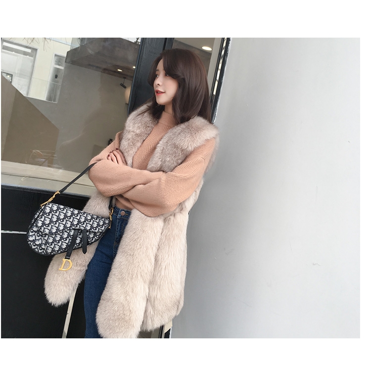 Leather Belt Fox Fur Vest 0032-11
