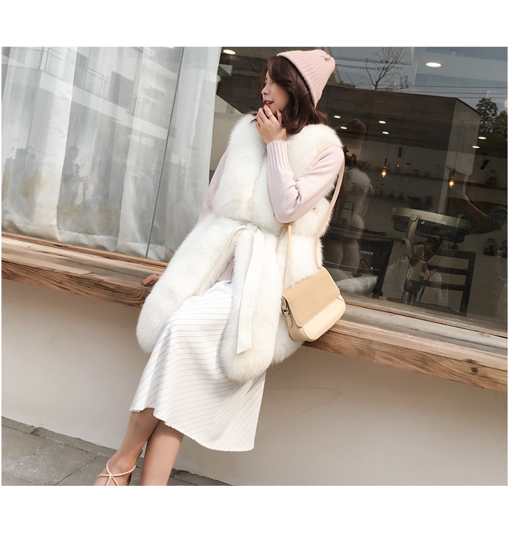 Leather Belt Fox Fur Vest 0032-9