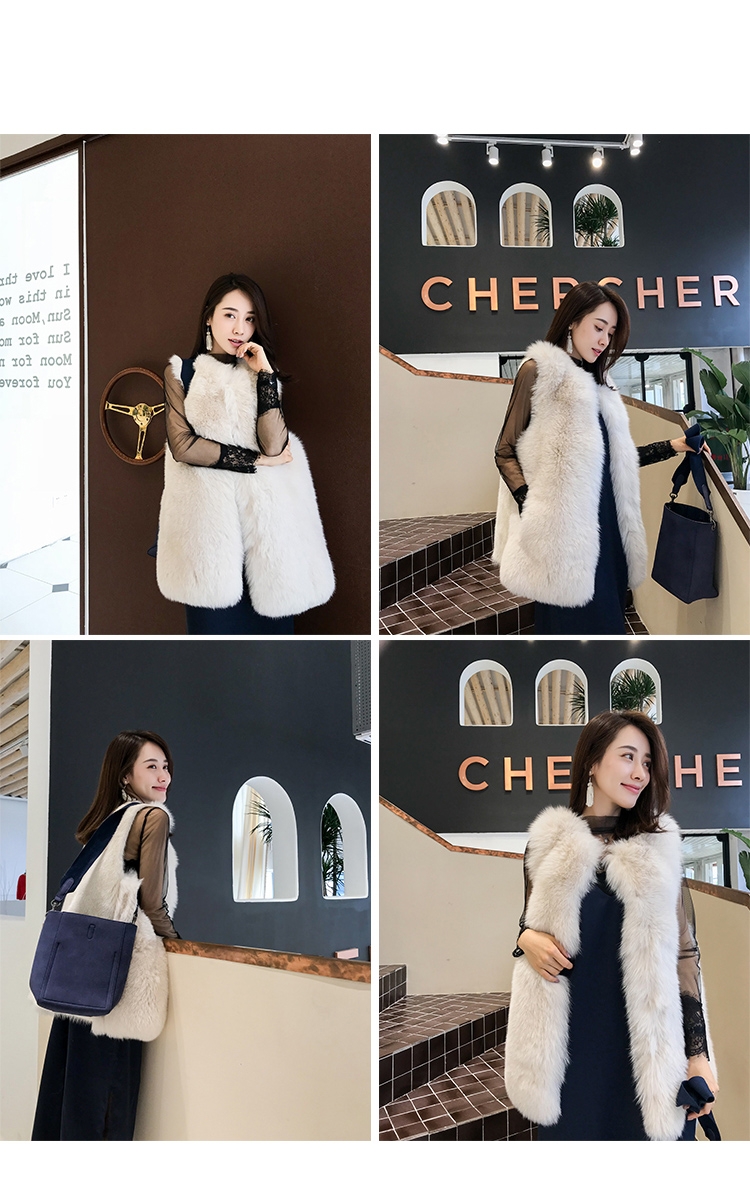 Fox Fur Vest with Mink Fur Back 0040-1