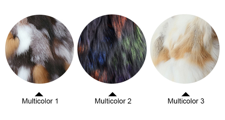 Multicolor Fox Fur Vest Waistcoat 001 Details 0