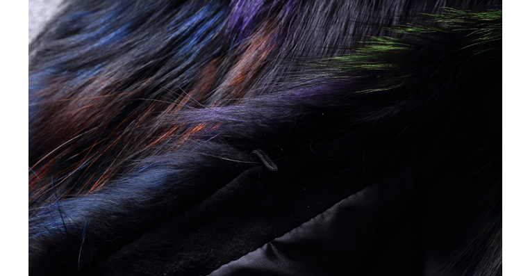 Multicolor Fox Fur Vest Waistcoat 001 Details 8