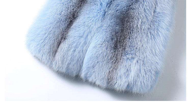 Shadow Blue Frost Fox Fur Vest 009 Details 4