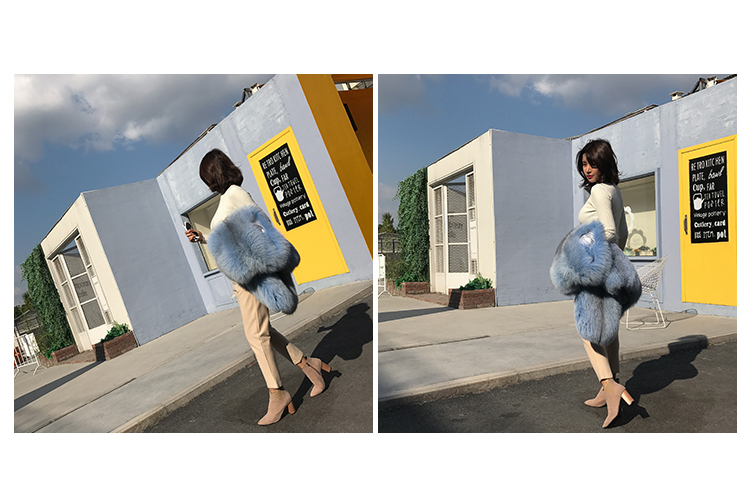 Shadow Blue Frost Fox Fur Vest 009 Details 8