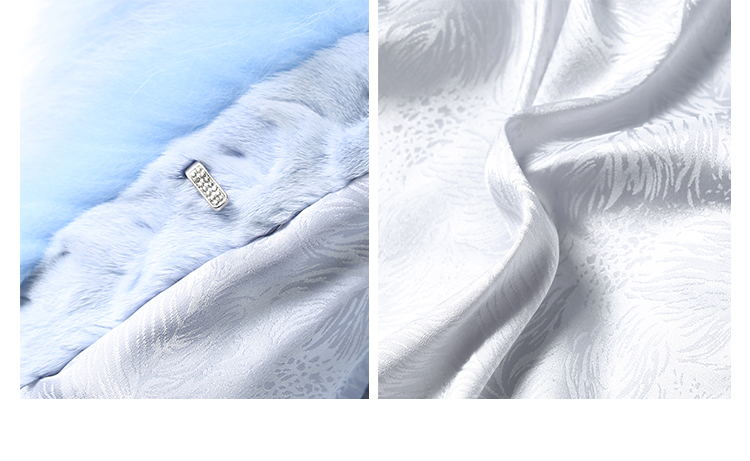 Shadow Blue Frost Fox Fur Vest 009 Details 5