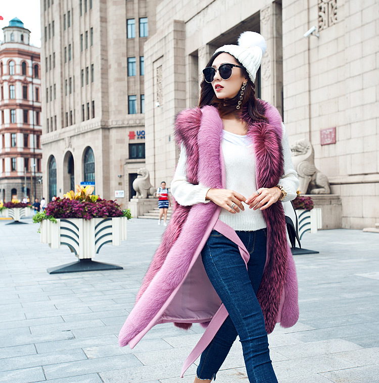 Fox Fur Long Vest 075 Details 4