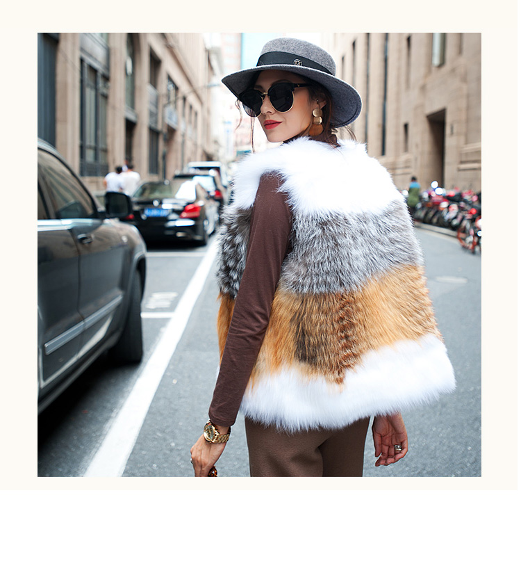 Fox Fur Long Vest 076 Details 1