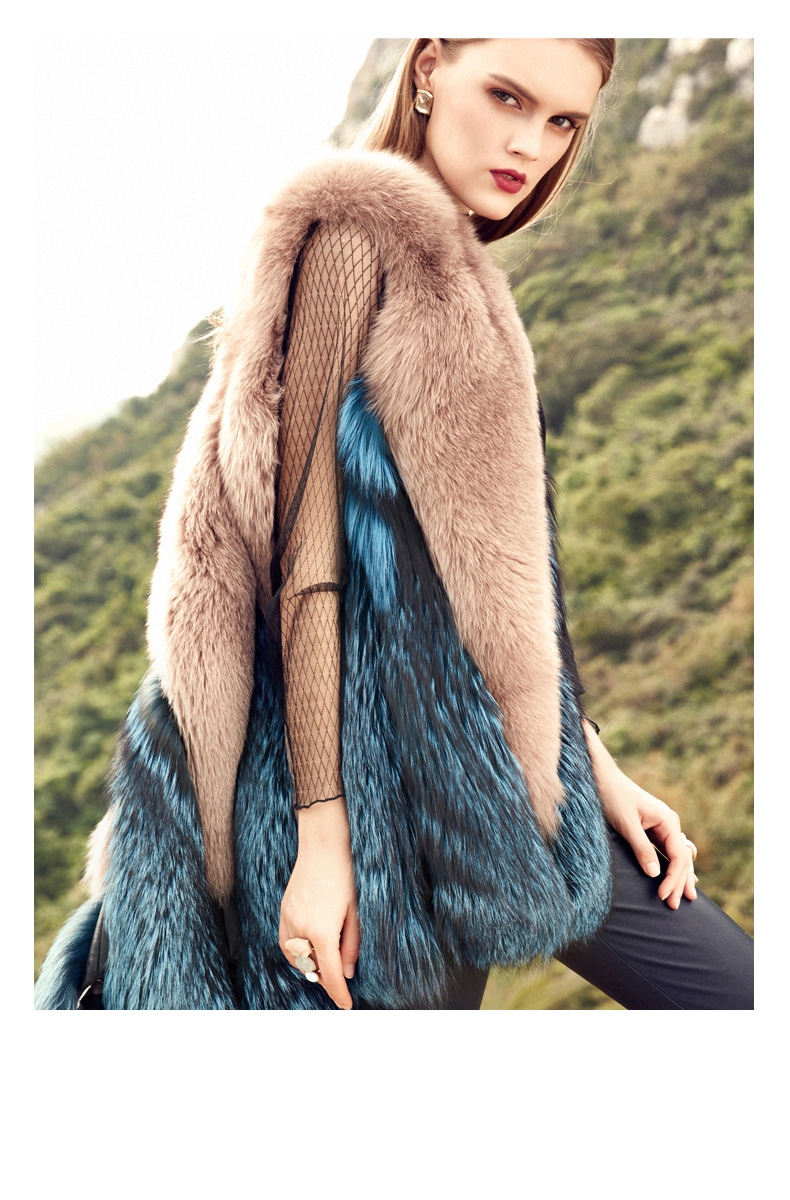 Two-Tone Fox Fur Vest 289-2