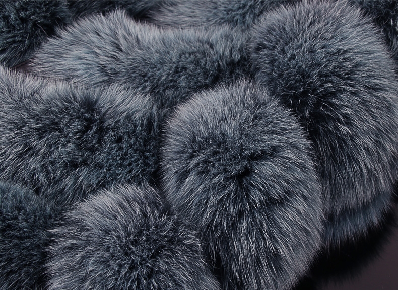 Hooded Long Fox Fur Vest 294-6